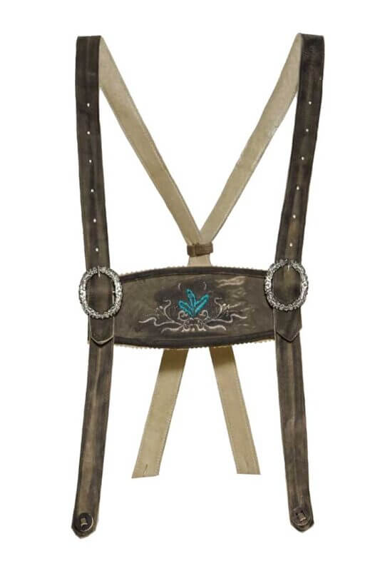 Anthracite Bavarian Lederhosen Suspenders