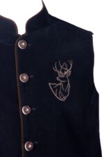 Black Wool Embroidered German Waistcoat