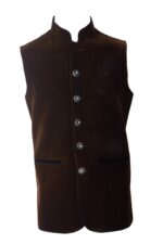 Brown Wool Embroidered German Waistcoat
