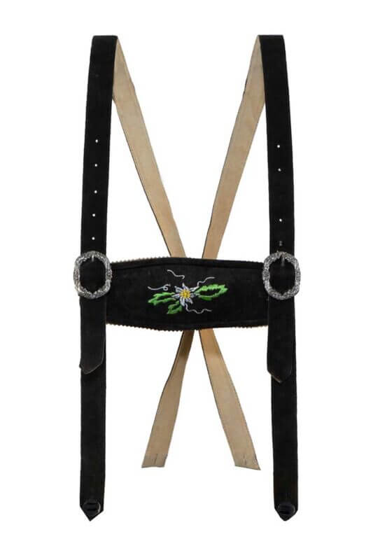 Dark Grey Suspenders For Lederhosen