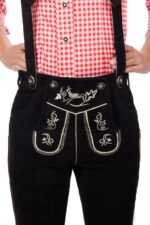 Elegant Black Kniebund Lederhosen