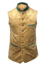 Golden Brown Leather Bavarian Waistcoat