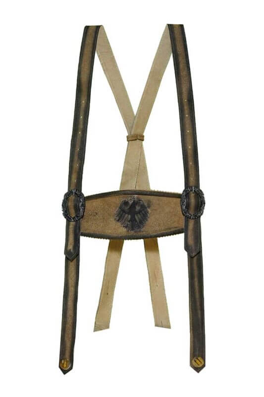Greenish Brown Bavarian Lederhosen Suspenders