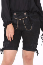 Women Black Leather lederhosen