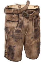 Danube Dark Brown Bavarian Lederhosen Leather Shorts