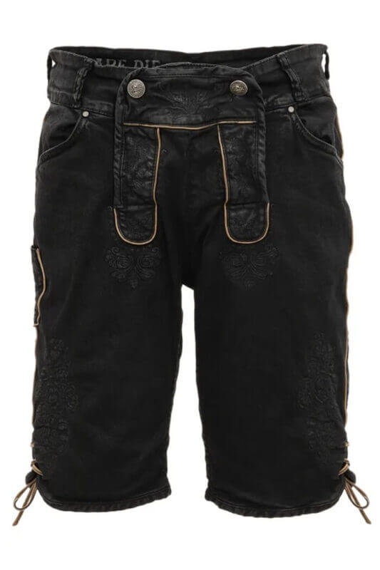 RALKO Black Traditional Jeans Lederhosen