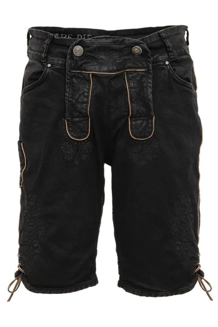 RALKO Black Traditional Jeans Lederhosen (1) RALKO Black Traditional Jeans Lederhosen