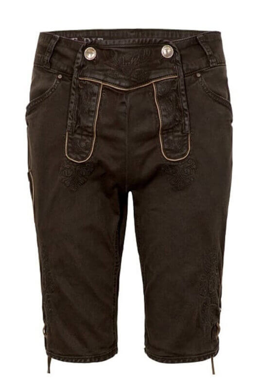 RALKO Dark Brown Trachten Jeans Short