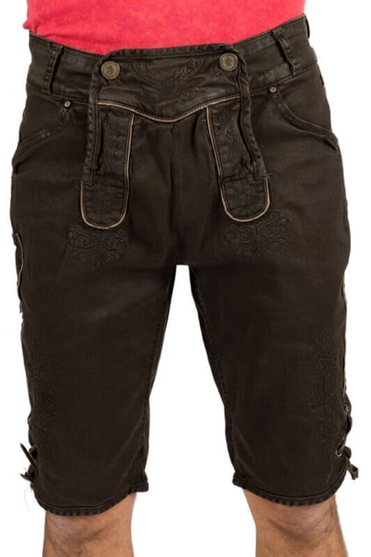 RALKO Dark Brown Trachten Jeans Short