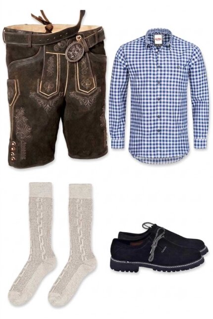 Alpine Traditional Lederhosen Outfit Set Alpen Lederhosen