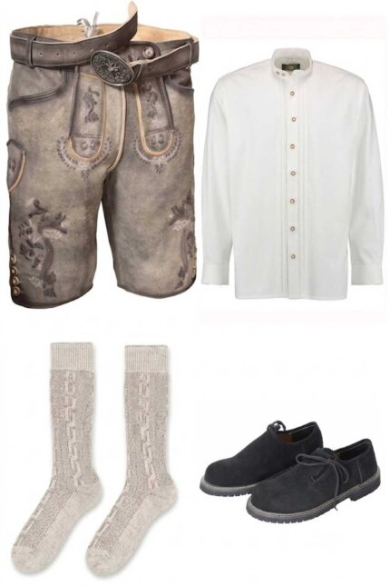 Yank Bavarian Lederhosen Outfit Set Alpen Lederhosen